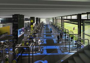 Drawing of the interior of the Wasserman Football Center