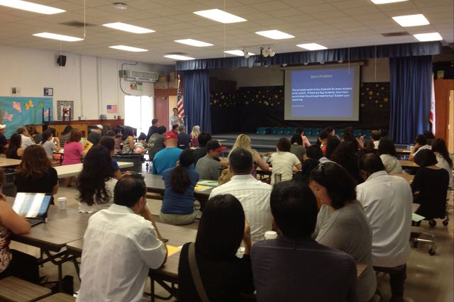 Parents at John Adams Elementary School