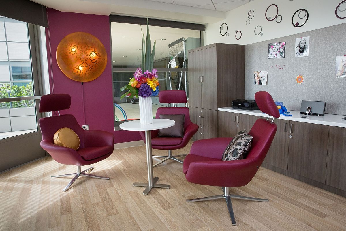 Newly remodeled teen lounge at Mattel 