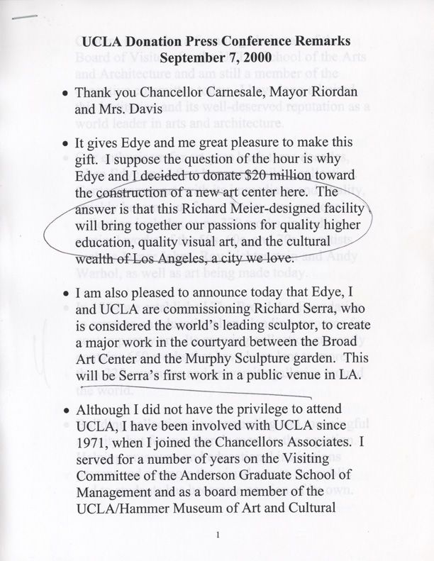 Broad Art Center remarks