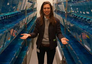 Olivia Osborne in fish facility