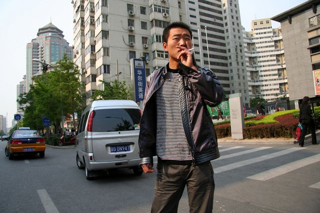 Smoking man in China