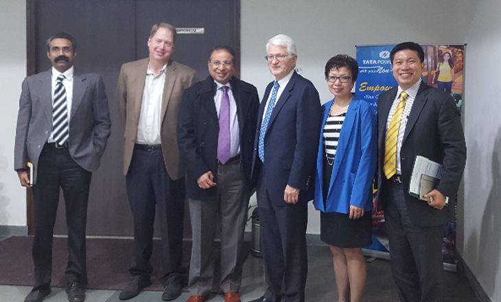 UCLA Chancellor Gene Block and Vice Provost Cindy Fan with Tata Power representatives