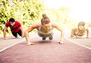 Exercise on the track