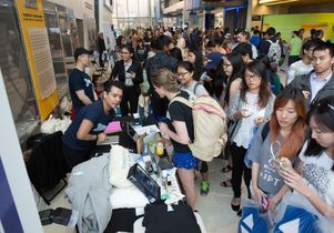 Crowds attending the "Sleep Revolution" event