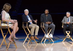 Arianna Huffington, Chancellor Gene Block, Metta World Peace and Dr. Jerry Siegel