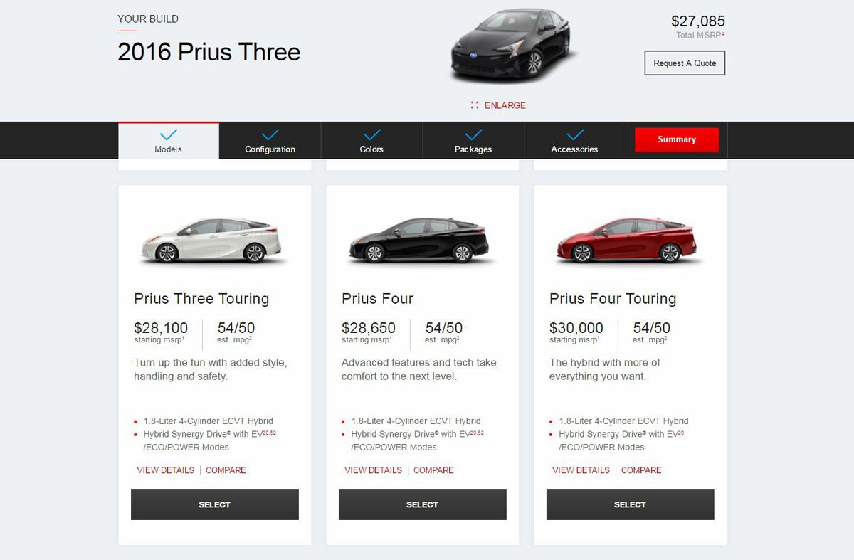 Toyota configurator