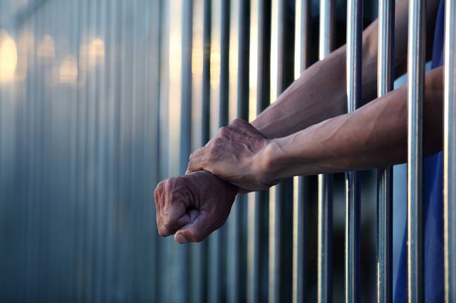 Stock image of a jail inmate