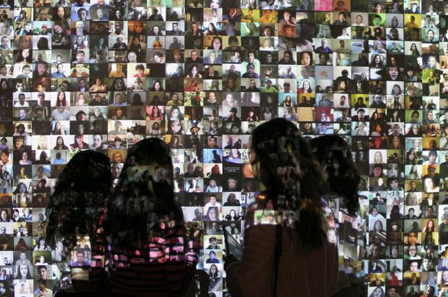 Wall of face pictures