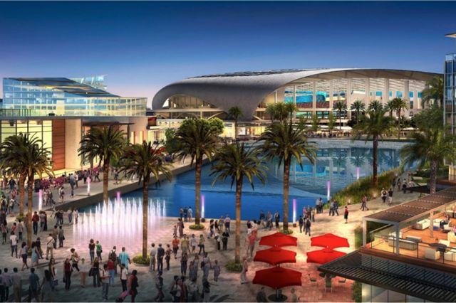 Sketch of future stadium and performance venue in Inglewood