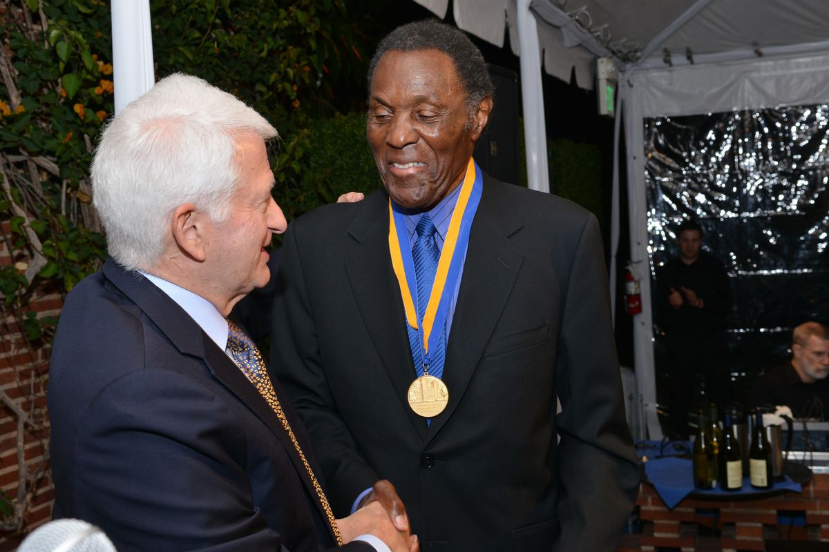 Rafer Johnson and UCLA Chancellor Gene Block 