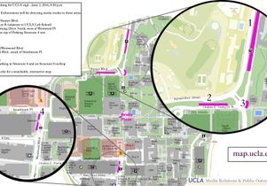 Media truck parking map for UCLA vigil June 2, 2016