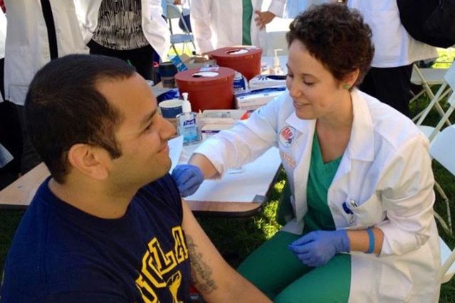 Allyson Stephens and a patient