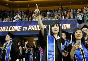 Students at the 2015 UCLA College commencement