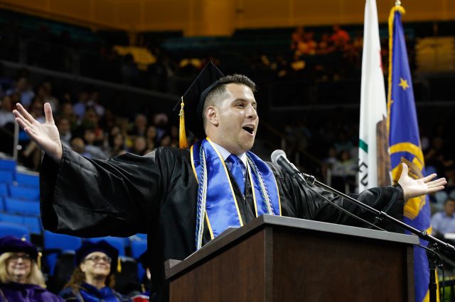 Omer Hit, student speaker at 2016 commencement