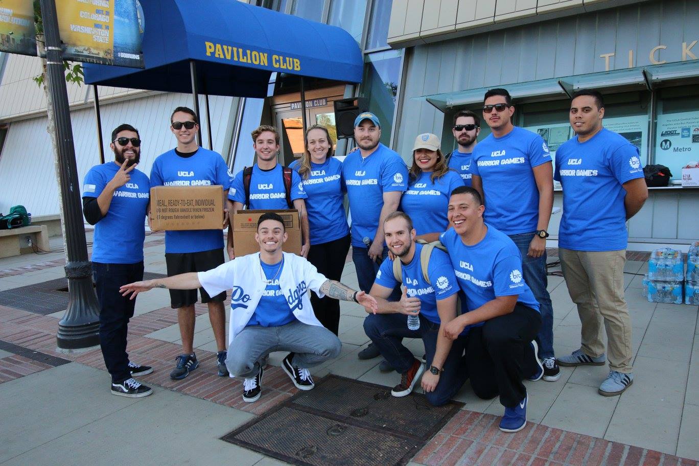 A group of UCLA student veterans poses outside on campus