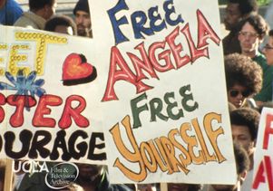 Angela Davis rally signs