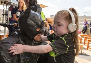 Batman connects with a Mattel patient