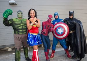 Super heros at Mattel Children's Hospital UCLA