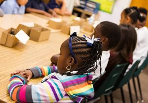 Schoolchildren practice staying calm