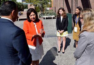Hilda Solis speaks with UCLA advocacy coalition
