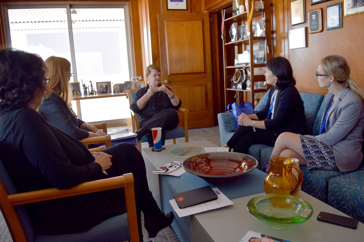 Sheila Kuehl and members of the UCLA advocacy coalition