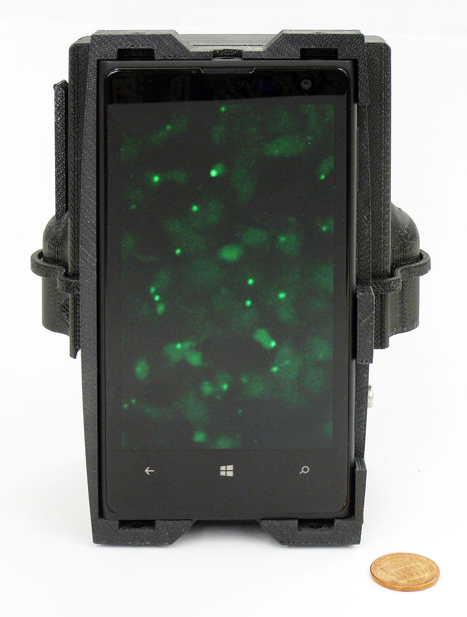 Smartphone microscope front view