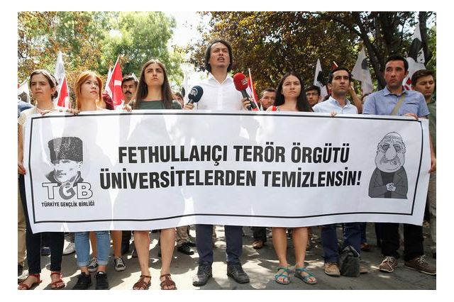 A protest in Turkey for academic freedom