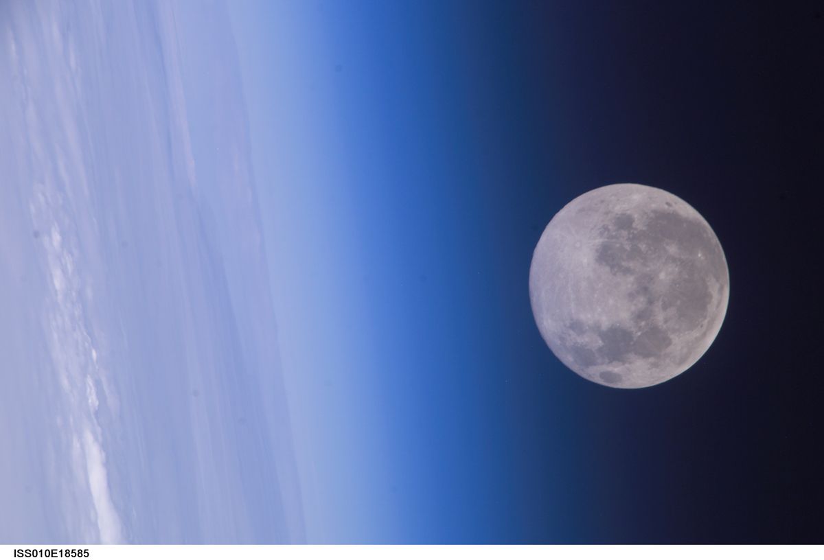 Moon and earth atmosphere