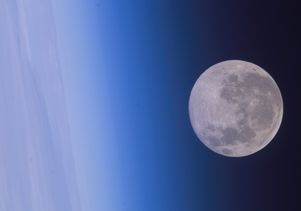 Moon and earth atmosphere