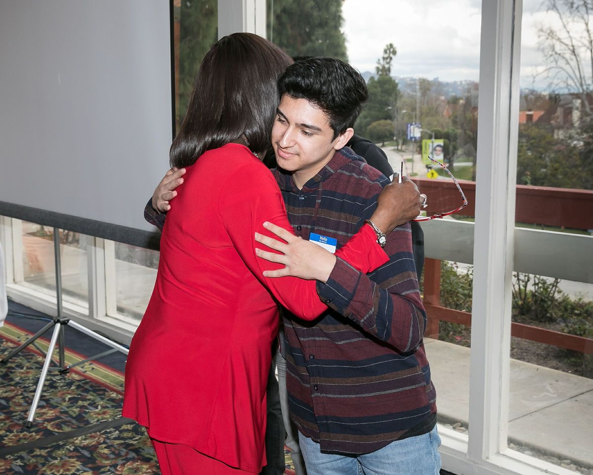 Shirley Polk and a blood donor