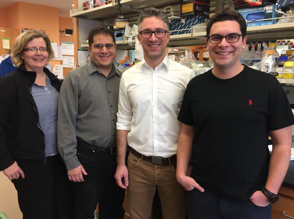 First and senior authors in the lab