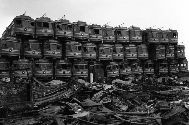 Streetcards in a junkyard