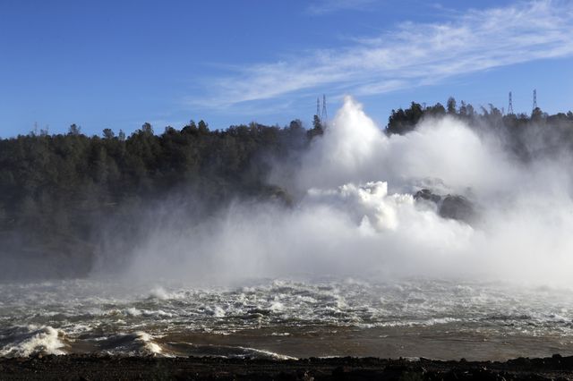Water at the Oroville Dam 