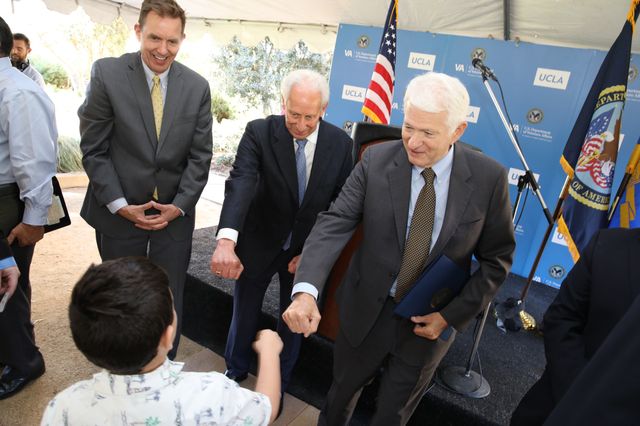 Chancellor Block fist bumps 