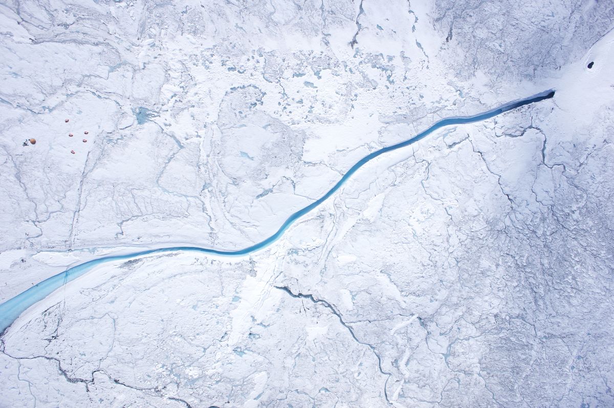 Drone footage of camp