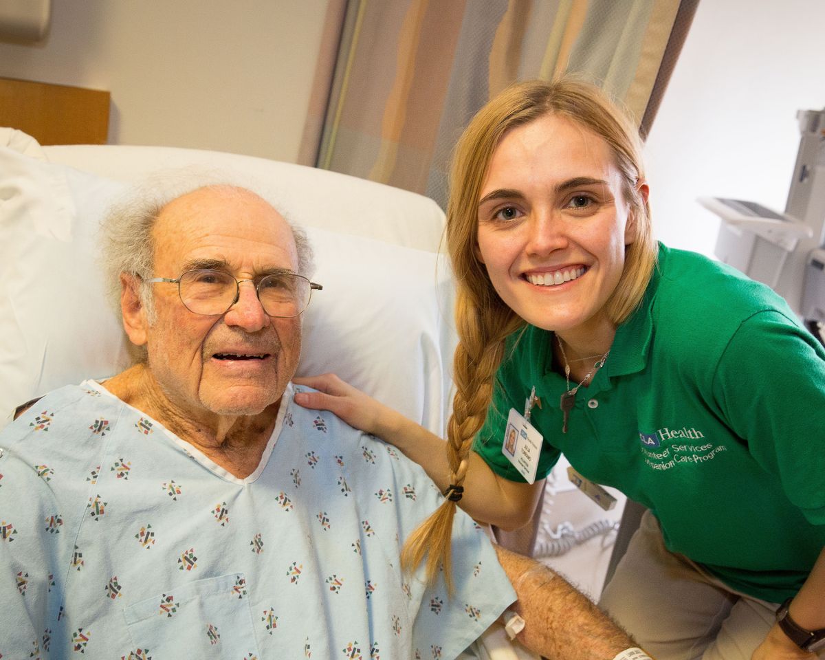 Julia Torrano and a patient