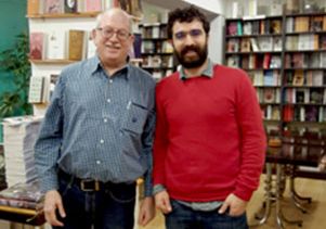 David Hirsch and friend at a Kurdish bookstore in Istanbul