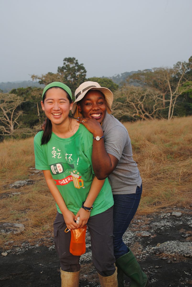 Two students in the Dja Reserve