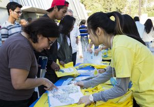 Getting directions on Bruin Day 