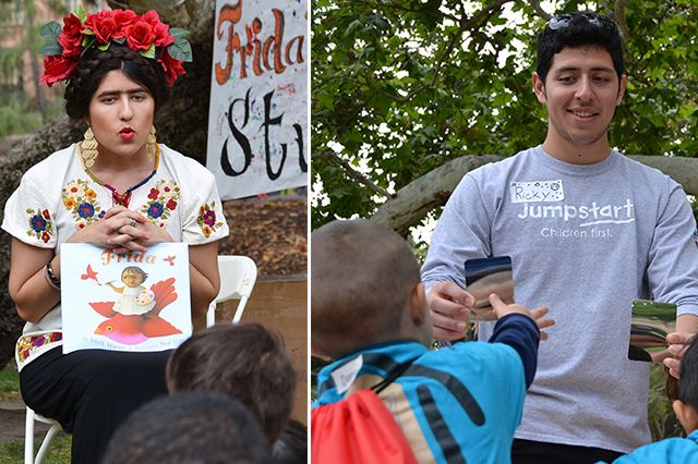 UCLA students at a literacy fair for preschoolers