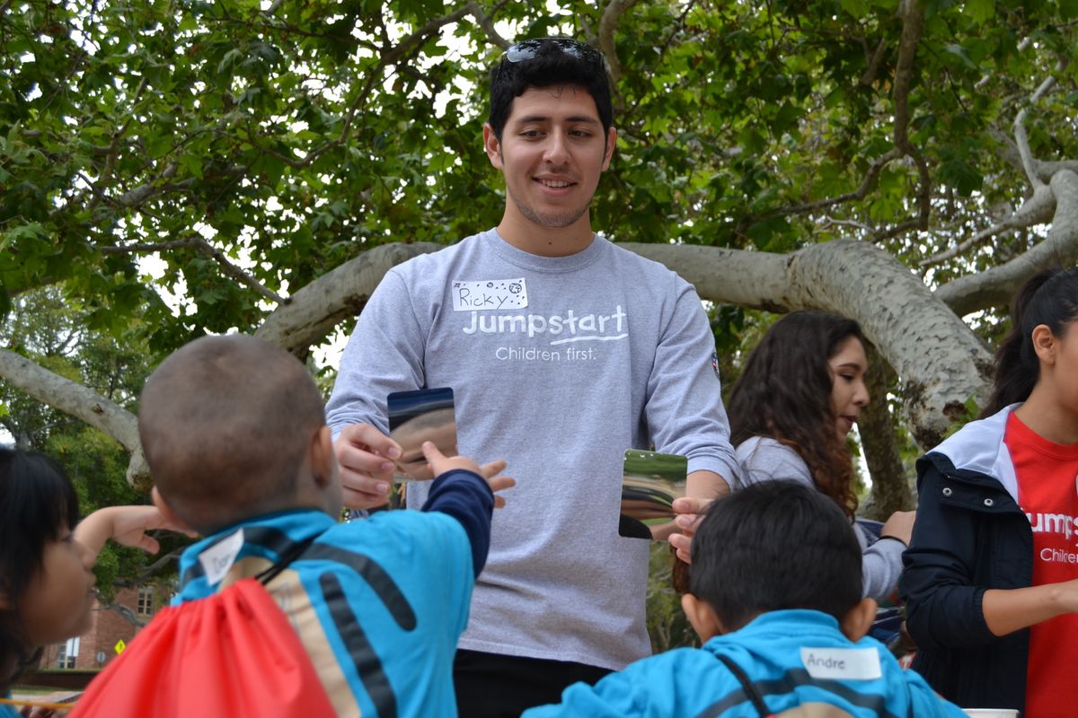 A Jumpstart UCLA student at the literacy fair