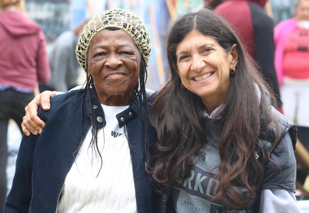 Jorja leap and Betty Day at the Watts Leadership Institute Gardens