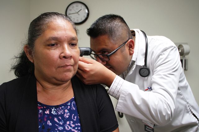 Dr. Jose Javier Hernandez examines Roselle Martinez