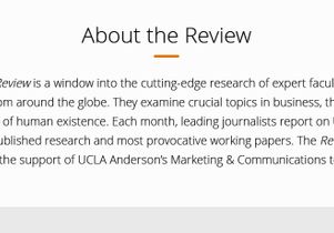 About UCLA Anderson Review