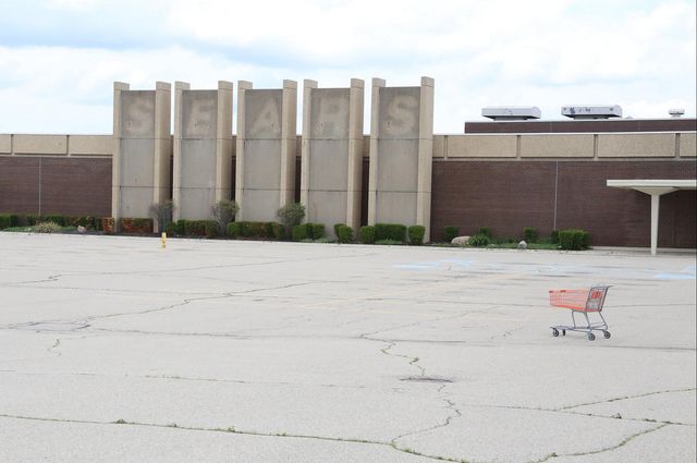 Empty mall parking lot