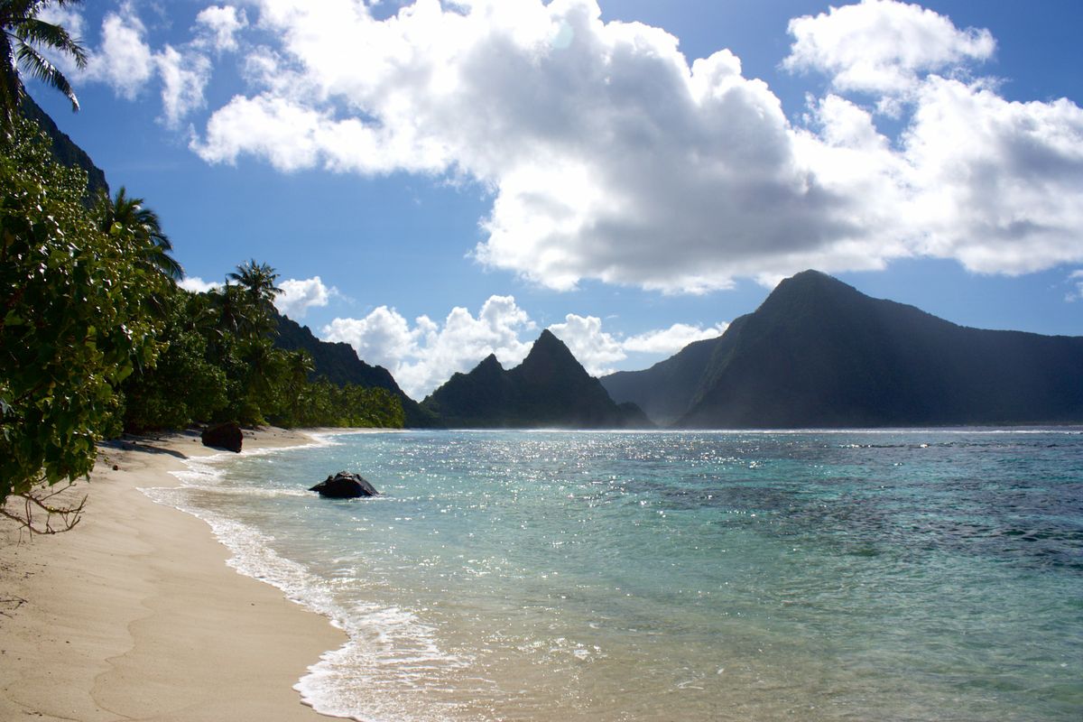 Beach on island of Ofu, American Samoa