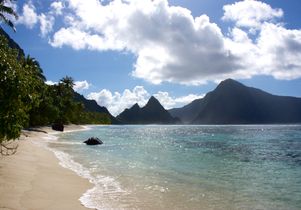Beach on island of Ofu, American Samoa