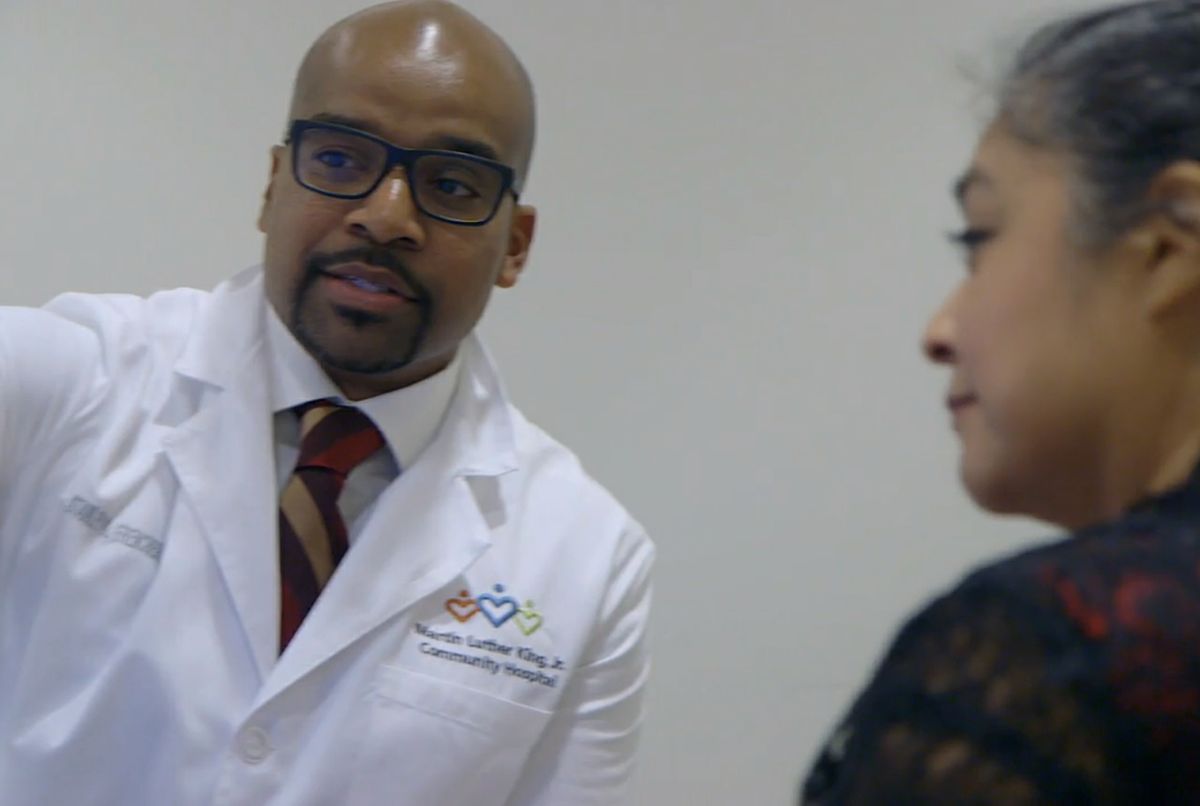 Dr. Frencher with patient