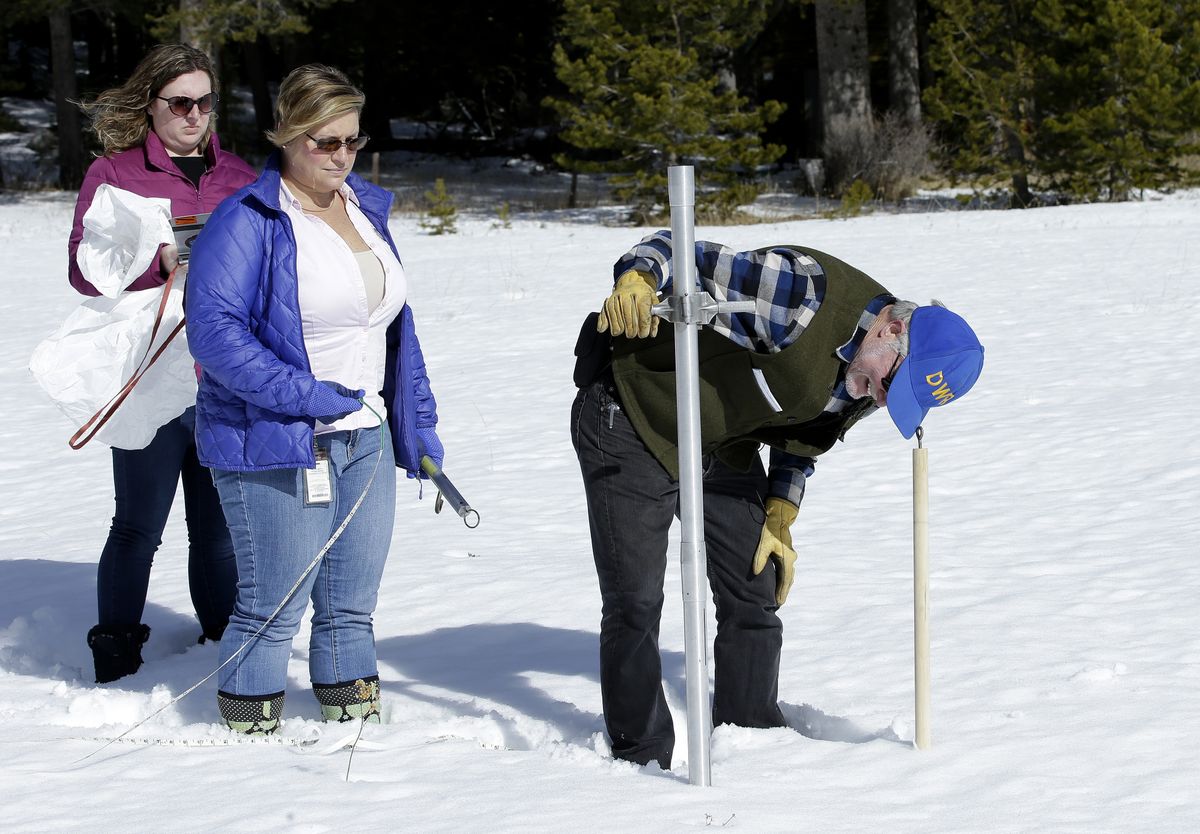 Measuring snowpack at Echo Summit